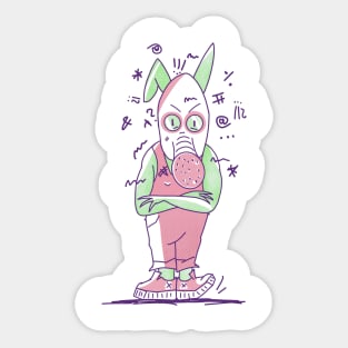 Mumbling masked alien. Sticker